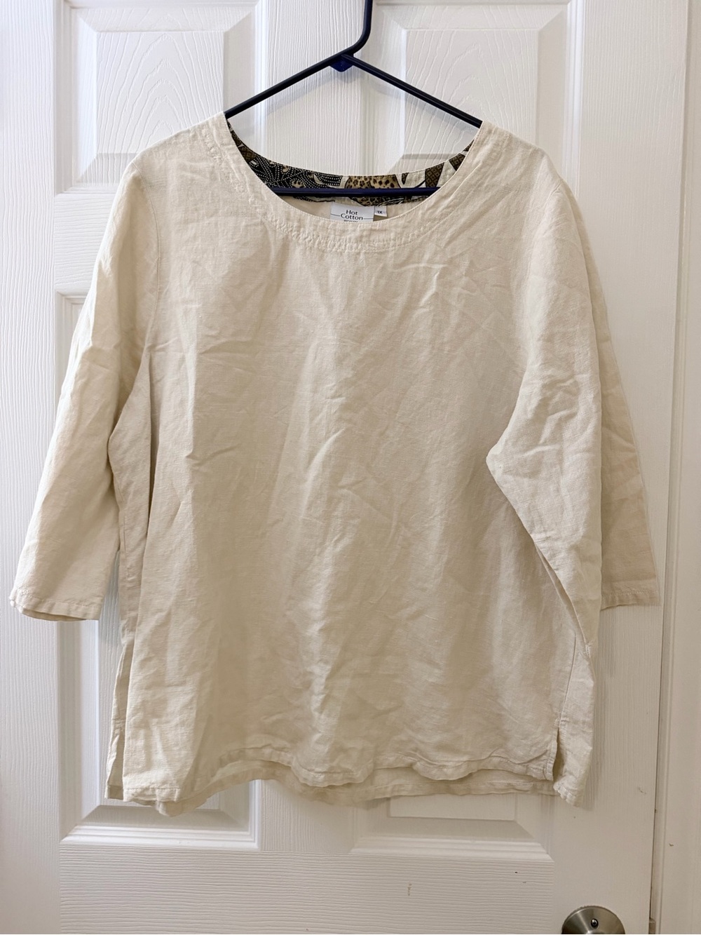 Hot Cotton woman linen cotton top sz 1X